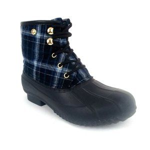 Tommy Hilfiger Womens Waterproof LaceUp Blue/Black Ankle Booties 7M